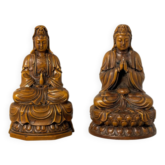 Two magnificent statues of Guanyin. Guanyin (觀音) is one of the bodhisattvas.