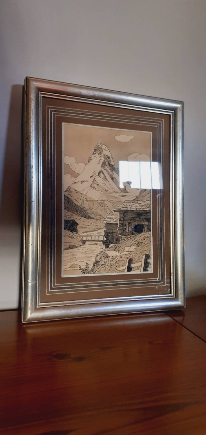 Art Deco Ink Drawing 1930 Framed
