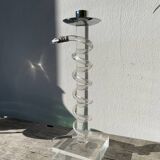 Silver-plated metal candlestick signed Alessandro Albrizzi 1970