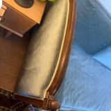 Vintage Louis XVI style blue velvet sofa
