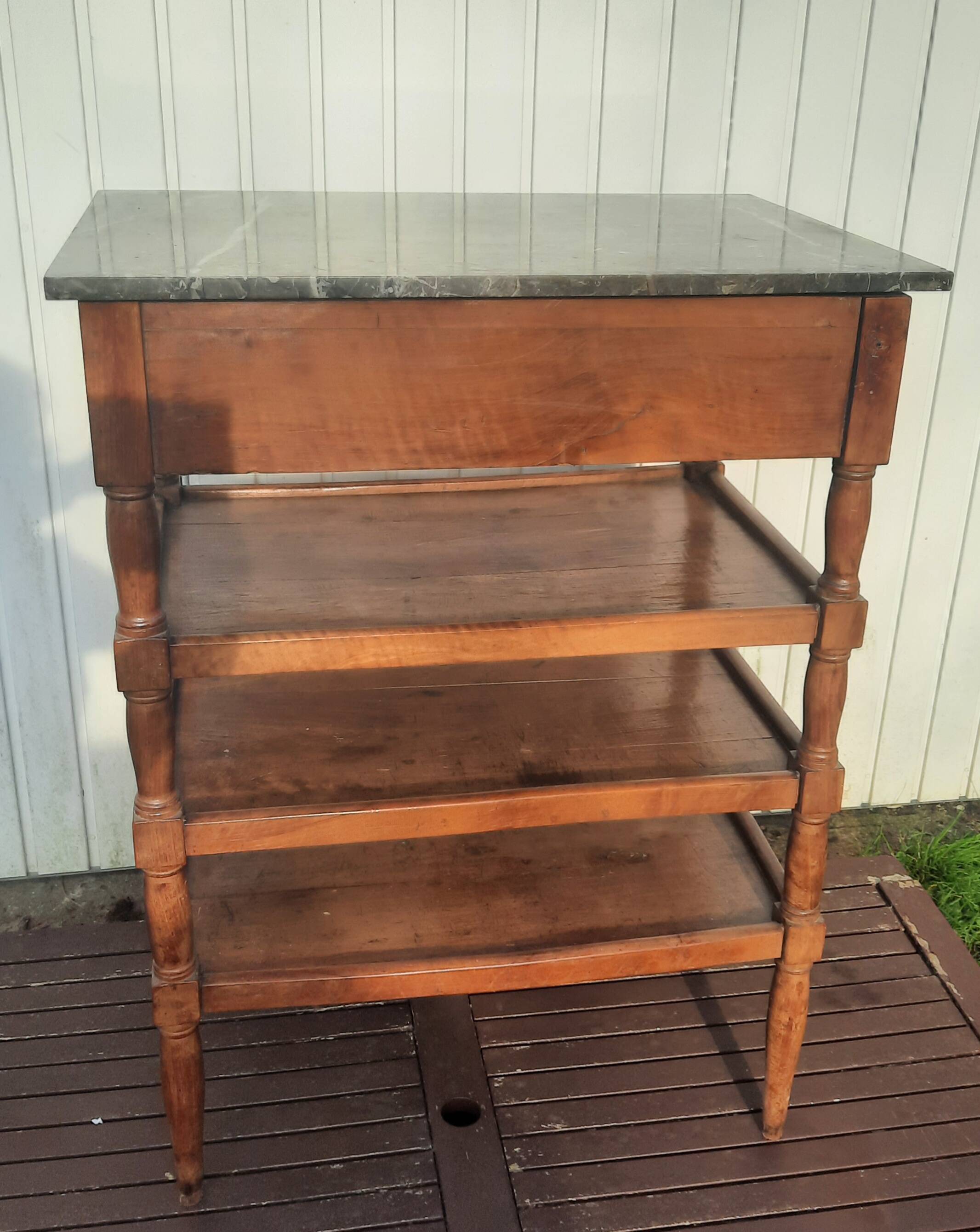 4-shelf marble top cabinet