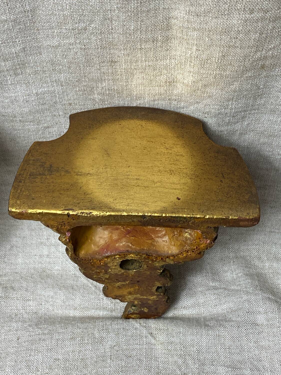 Pair of gilded wood wall consoles