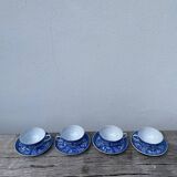 4 tasses porcelaine bleu Japon