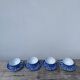 4 tasses porcelaine bleu Japon