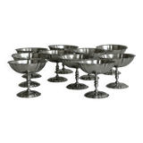 10 footed bowls in stainless steel in the style of Letang Remy