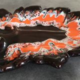 Ceramic center dish from vallauris leaf shape 42 cm