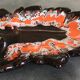 Ceramic center dish from vallauris leaf shape 42 cm