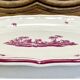 Old oval dish Gien model Paysages roses 1960 1971