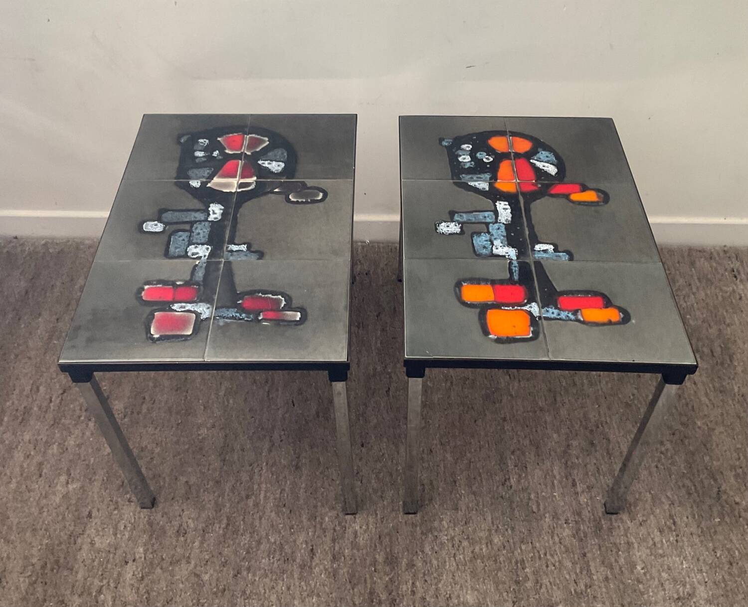 Duo of Belarti side tables from the 60s