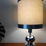 Chrome lamp in the style of Philippe Barbier, 1970.