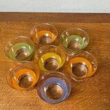 multicolored granite glass cups, from the 1950s