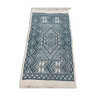 Handmade traditional white and blue carpet, 152x76 cm