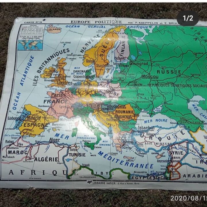 Map 13 and 14, political europe and physics hatier
