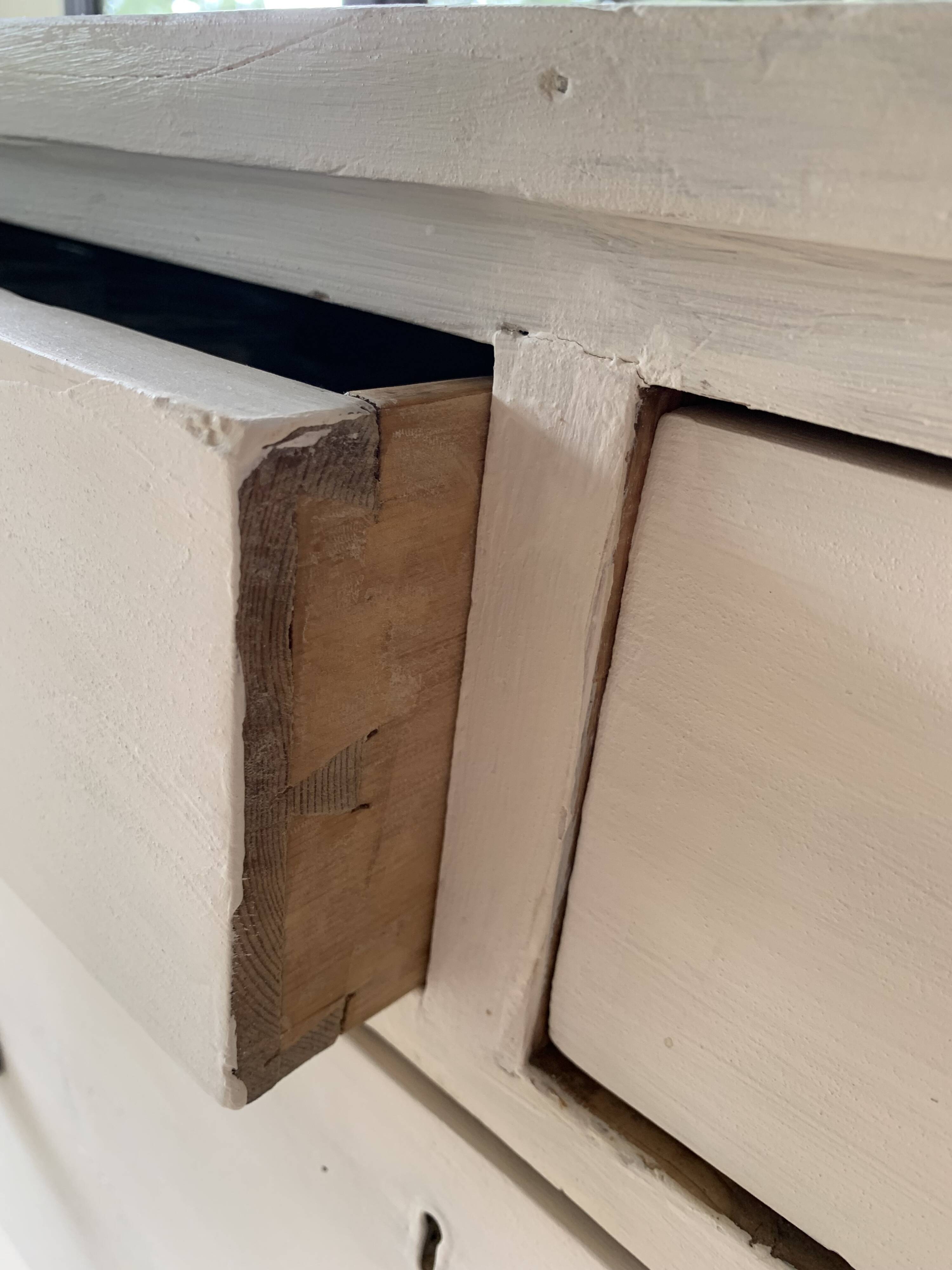 Charming old country sideboard painted in lime white