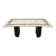 Italian vintage onyx marble floral dining table 'Edelweiss'