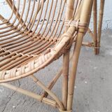 Pair of Shell-shaped Rotin chairs