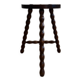 Tabouret tripode brutaliste dans le goût de Charles Dudouyt