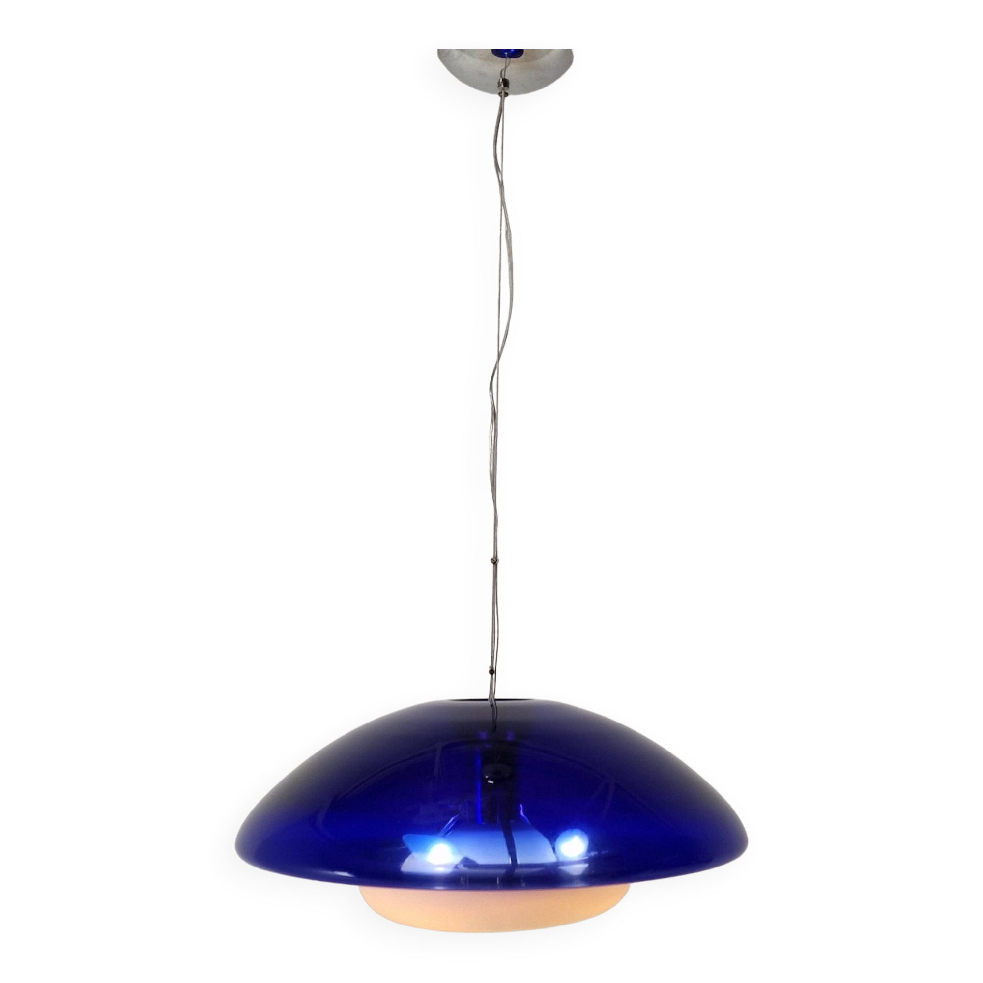 "Bauta" Murano Glass Pendant Lamp by Vistosi, Italy 1980s