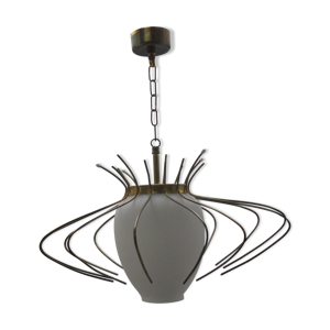 suspension vintage metal et verre ORTF