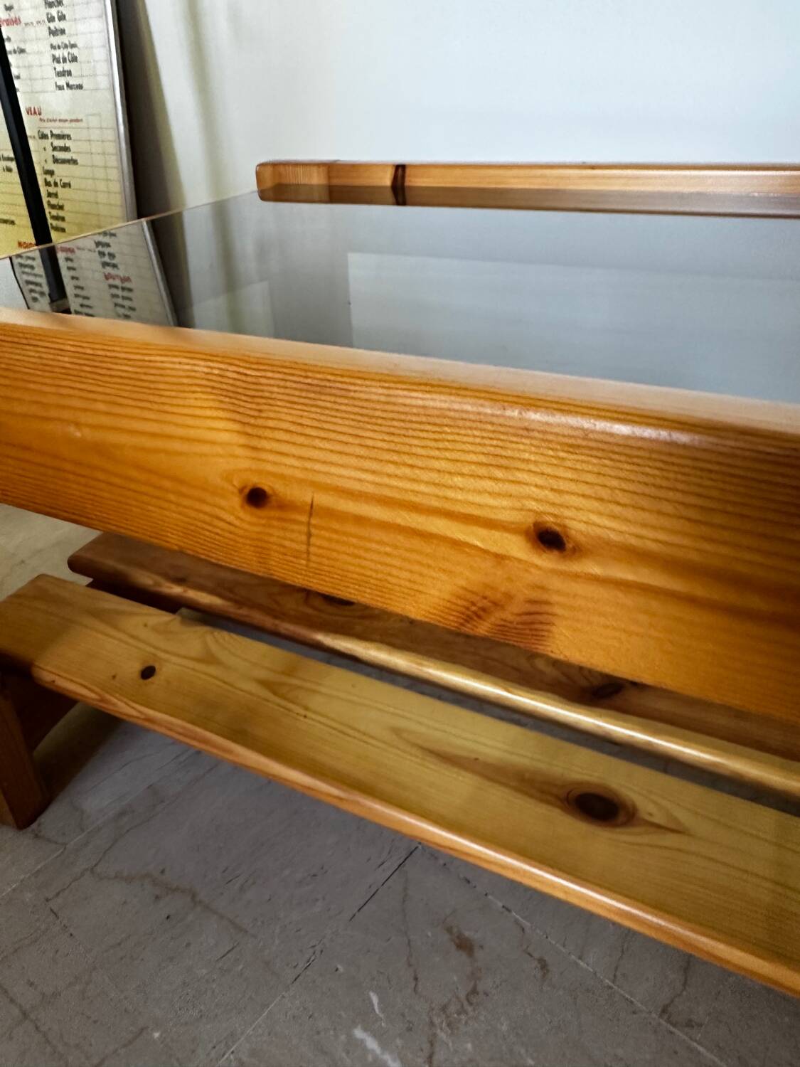 Table basse pin vintage