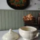 Antique soup tureen in ironstone from Sarreguemines Digoin service "Ivory".