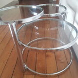Glass and chrome coffee table