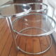 Glass and chrome coffee table