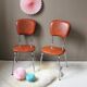 Lot de 2 chaises vintage skaï & piètement chromé