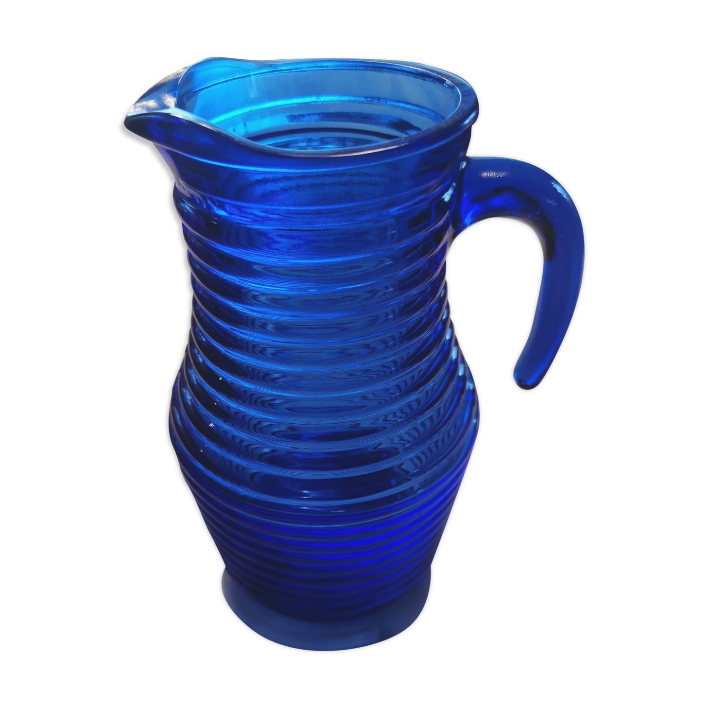 Midnight vintage glass carafe broc