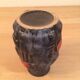 Ceramic vase geometric shapes black and red West Germany