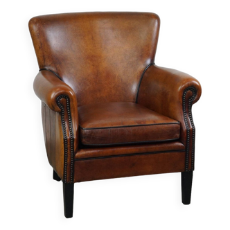 Fauteuil en cuir de mouton confortable et joliment fini