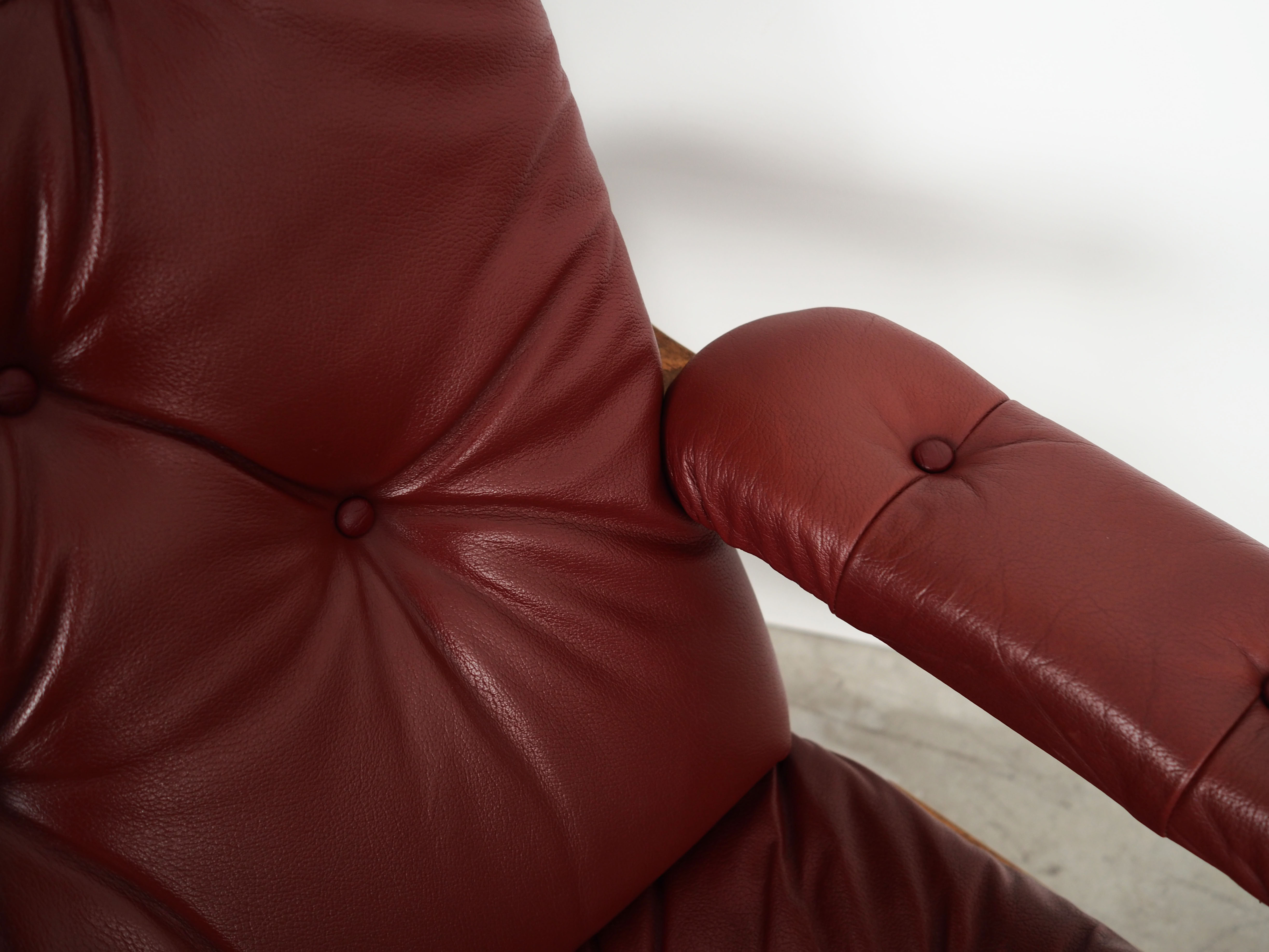 Leather swivel armchair, Danish design, 1970s, made in Denmark