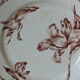 6 Dessert plates in Terre de Fer Lunéville (Tulips?)