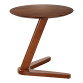 C shape sofa end table couch side table solid wood coffee table with special v shape legs