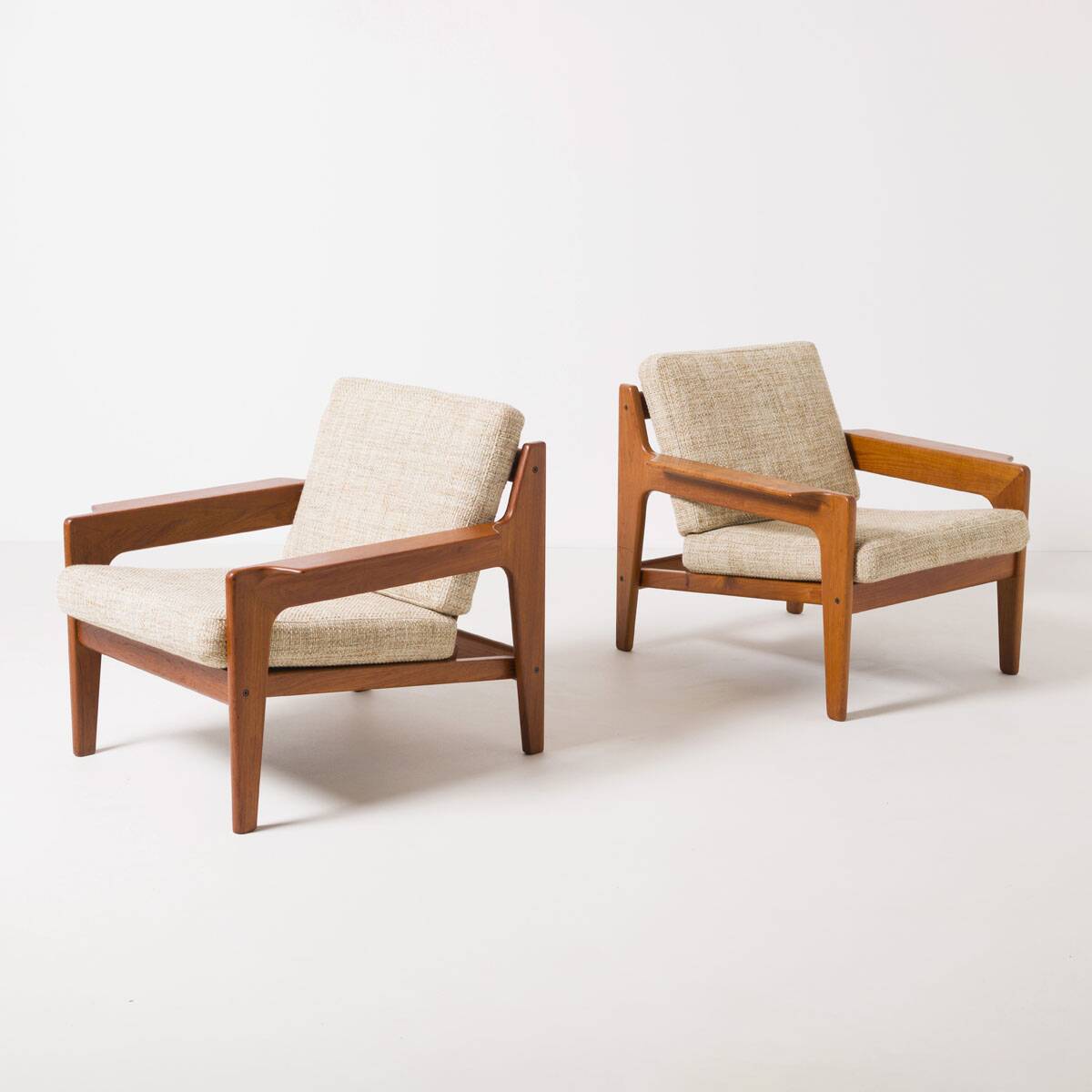 Set of 2 Teak Easy chairs by Arne Wahl Iversen for Komfort, Denmark, 1960s