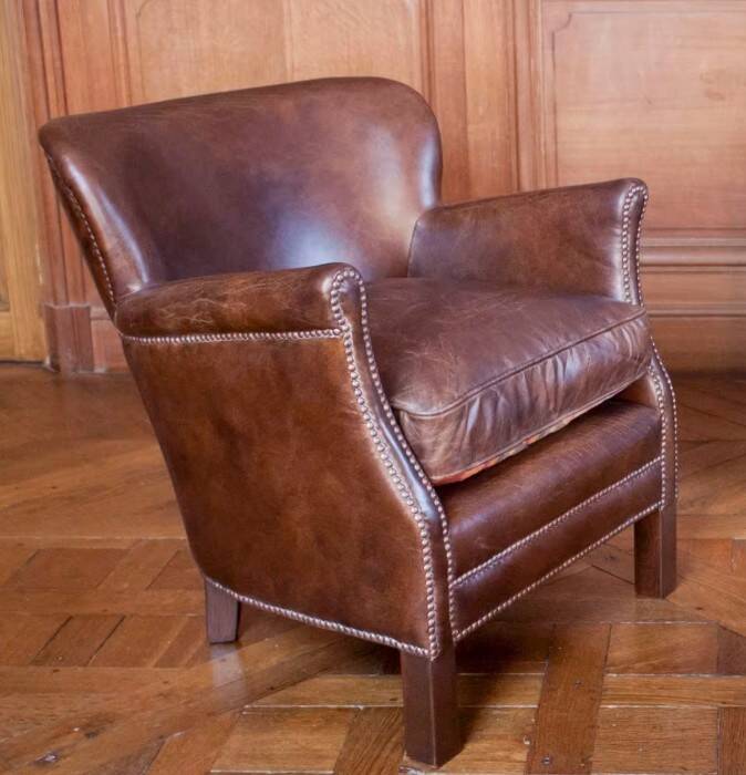 Fauteuil club en cuir