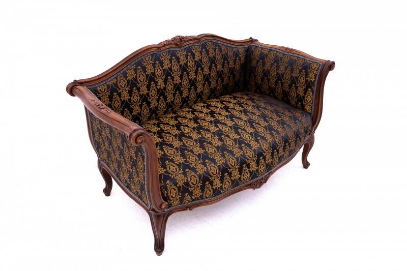 Small antique sofa from the late 19th century, France. After renovation.
