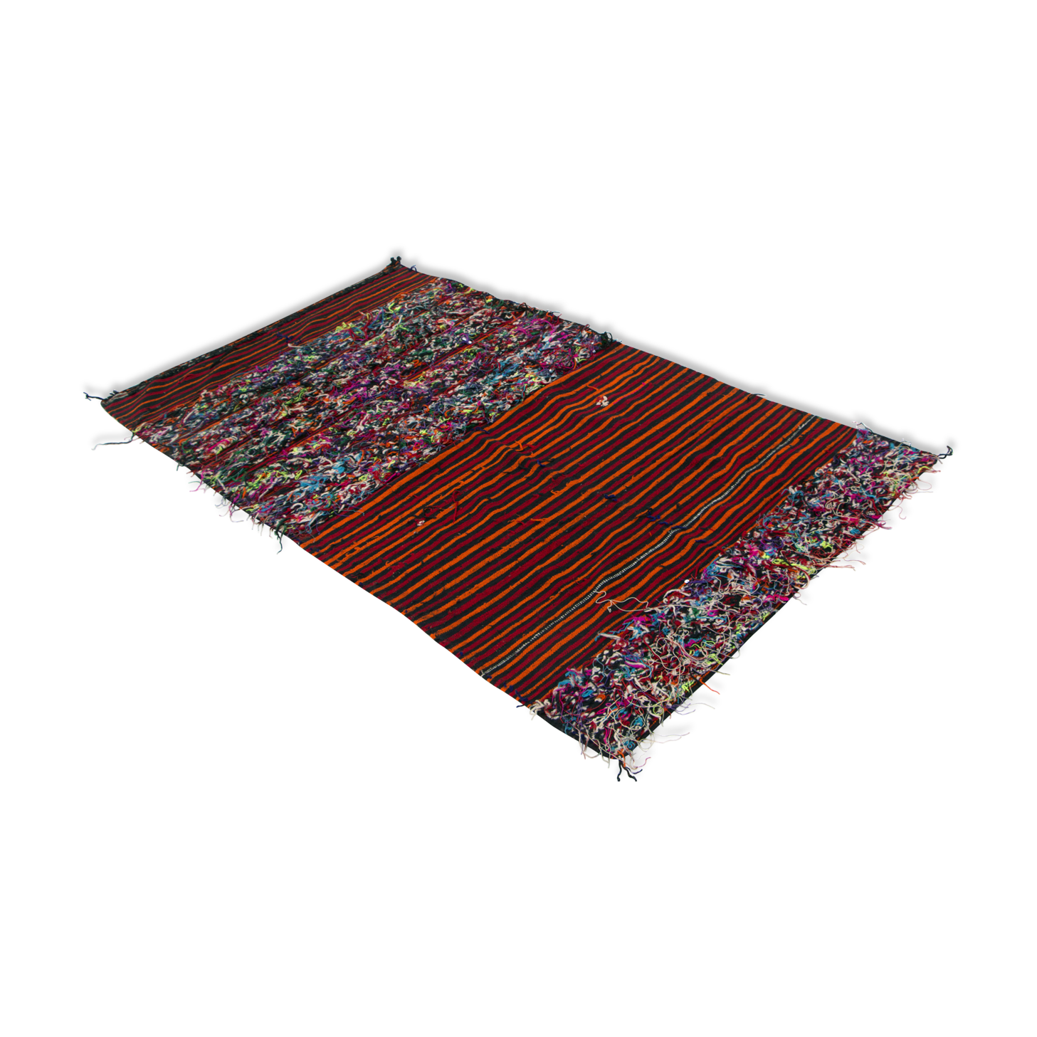 Kilim Tellisse red wool flat carpet 145 x 270 cm