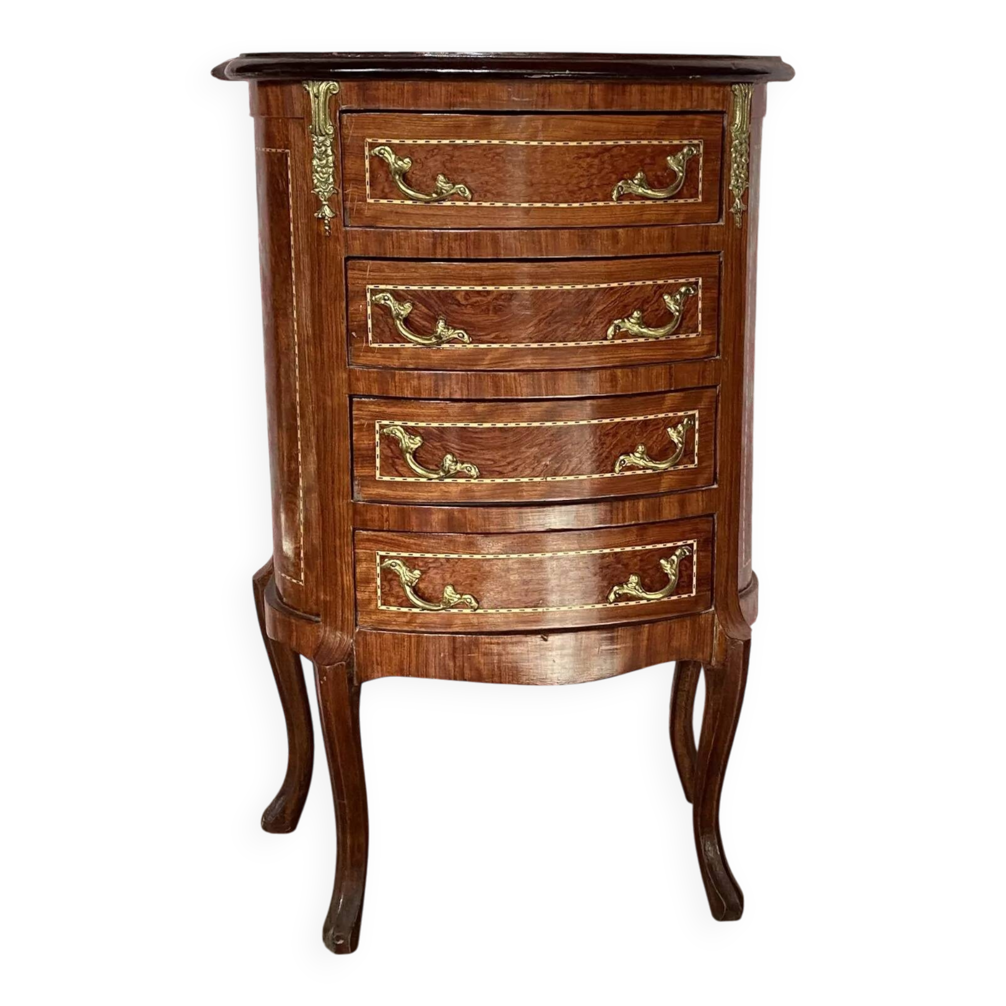 Curved Louis XV style chest of drawers with four drawers – 20th century.