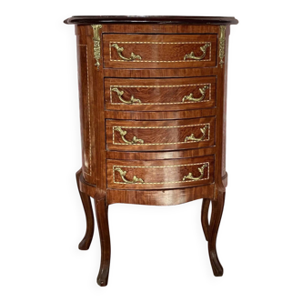 Curved Louis XV style chest of drawers with four drawers – 20th century.