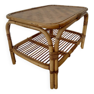 Vintage rattan coffee table from the 70s - organic lines, Riviera spirit.
