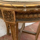 Louis XV style pedestal table in wood and gilded stucco 20th century