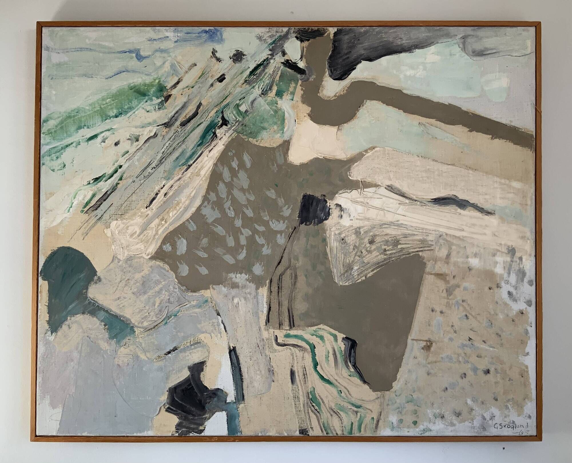 Vintage Abstract Oil on canvas by Carl Gustaf Skoglund Swedish, 1965