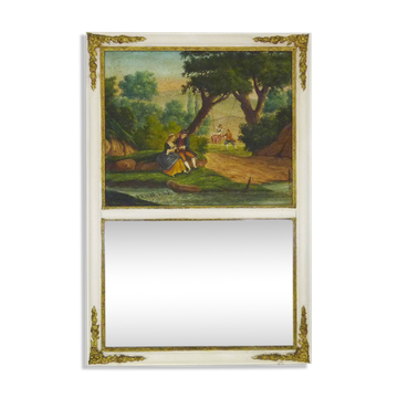 Large Louis XVI style trumeau mirror, 2nd half of the 19th century