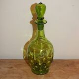 Napoleon III enameled liquor service with gilded brass basket