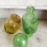 Two Biot bubble glass jars