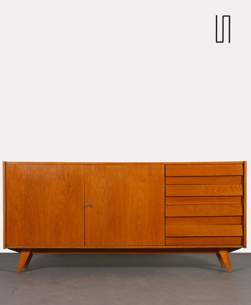 Wooden row by Jiroutek for Interier Praha, U-460, 1960