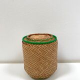 Pair of small rattan pot baskets