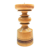 Large, turned wooden candlestick, Belgium, 1970s.