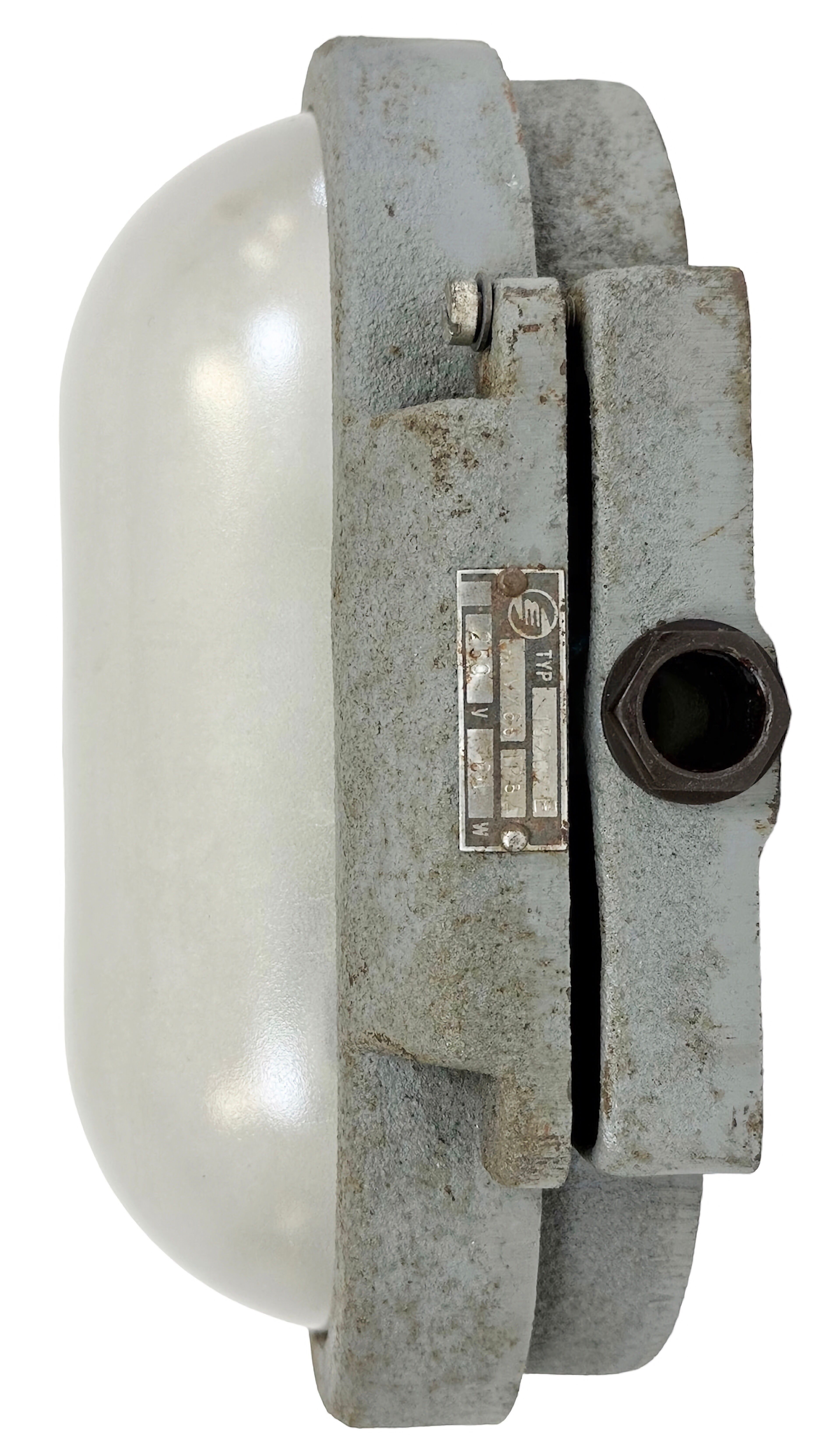 Grey Industrial Cast Iron Wall Light from Elektrosvit, 1960s